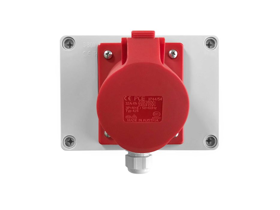 Rozdzielnica, skrzynka elektryczna natynkowa, gniazdo 1x32A 5P 400V