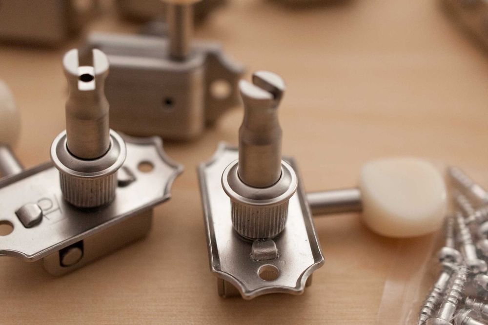D'Angelico Satin Nickel Hardware Set (Grover 3+3 Tuners + TOM Bridge)