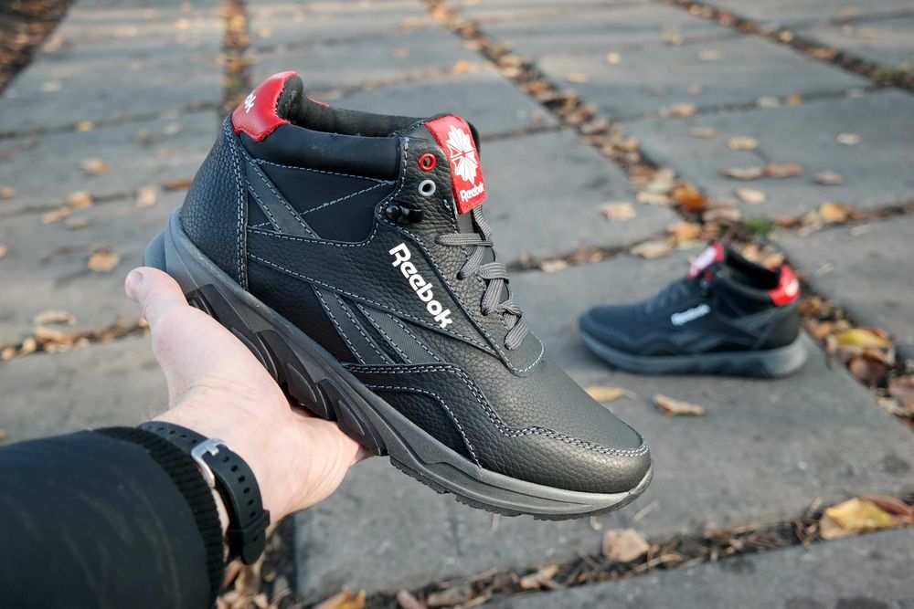 Кожаные мужские зимние кроссовки Reebok Зимові кросівки чоловічі