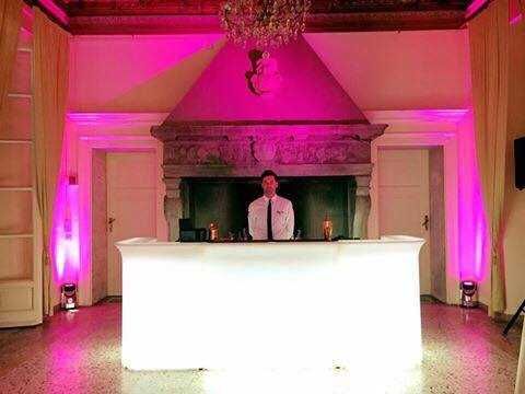 Balcão para eventos com iluminação rgb