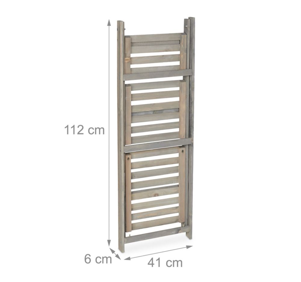 Kwietnik drewniany składany szary wysokość 108 cm