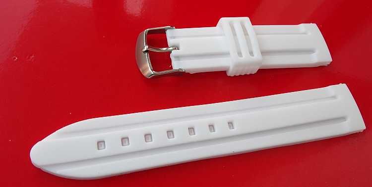 Pasek silikonowy do zegarka 22m 24mm czarny niebieski biały