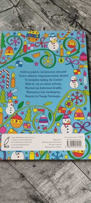 Kolorowanka, naklejki Wzorki świąteczne ozdabianki. i