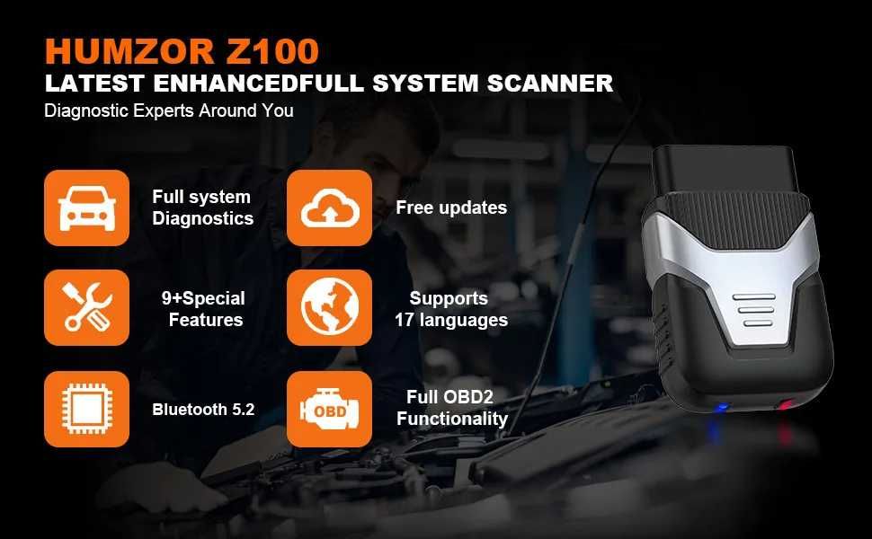 Автосканер Humzor Z100 сканер помилок OBD2