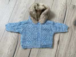 Rozpinany sweterek z futerkiem Baby Luxuries