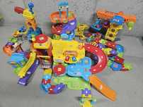 Vtech tut tut autka, garaż, wieża parkingowa, żuraw, tory i dźwig
