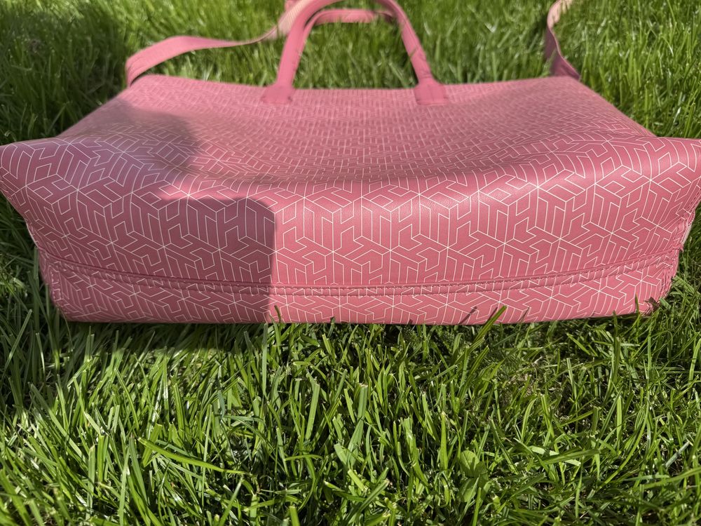 Torba shopper Tommy Hilfiger dwustronna z kieszonka na magnes