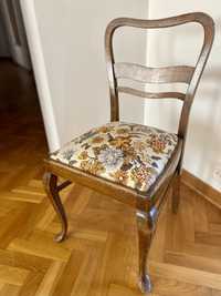 Krzesła drewniane retro vintage, 5 sztuk, odrestaurowane tapicerowania