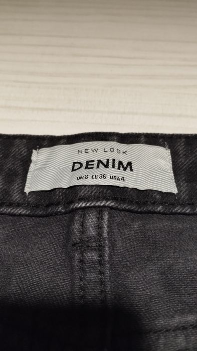 РОЗПРОДАЖ! Стильна Чорна Джинсова Міні Спідниця New Look (Raw Hem)-36р