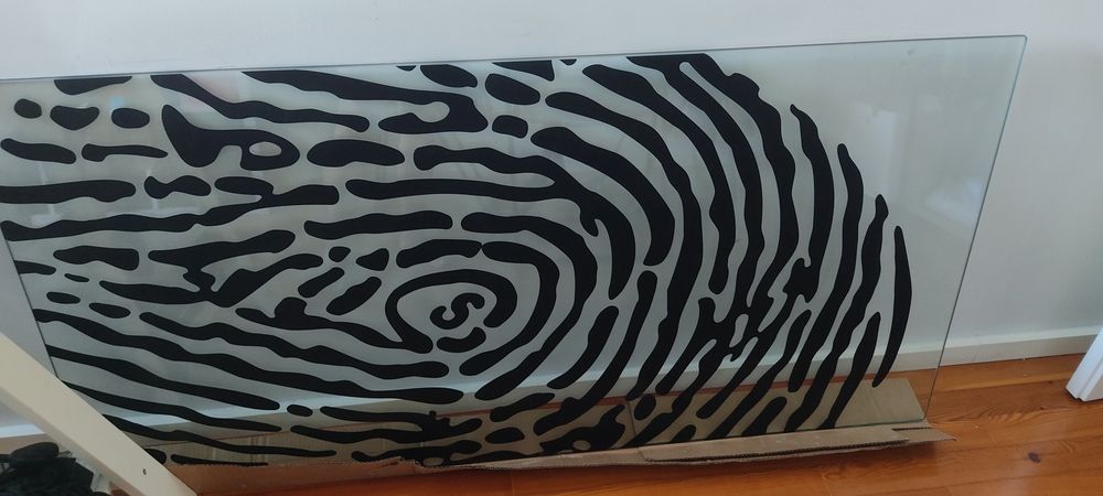 Tampo de mesa ou secretária em vidro