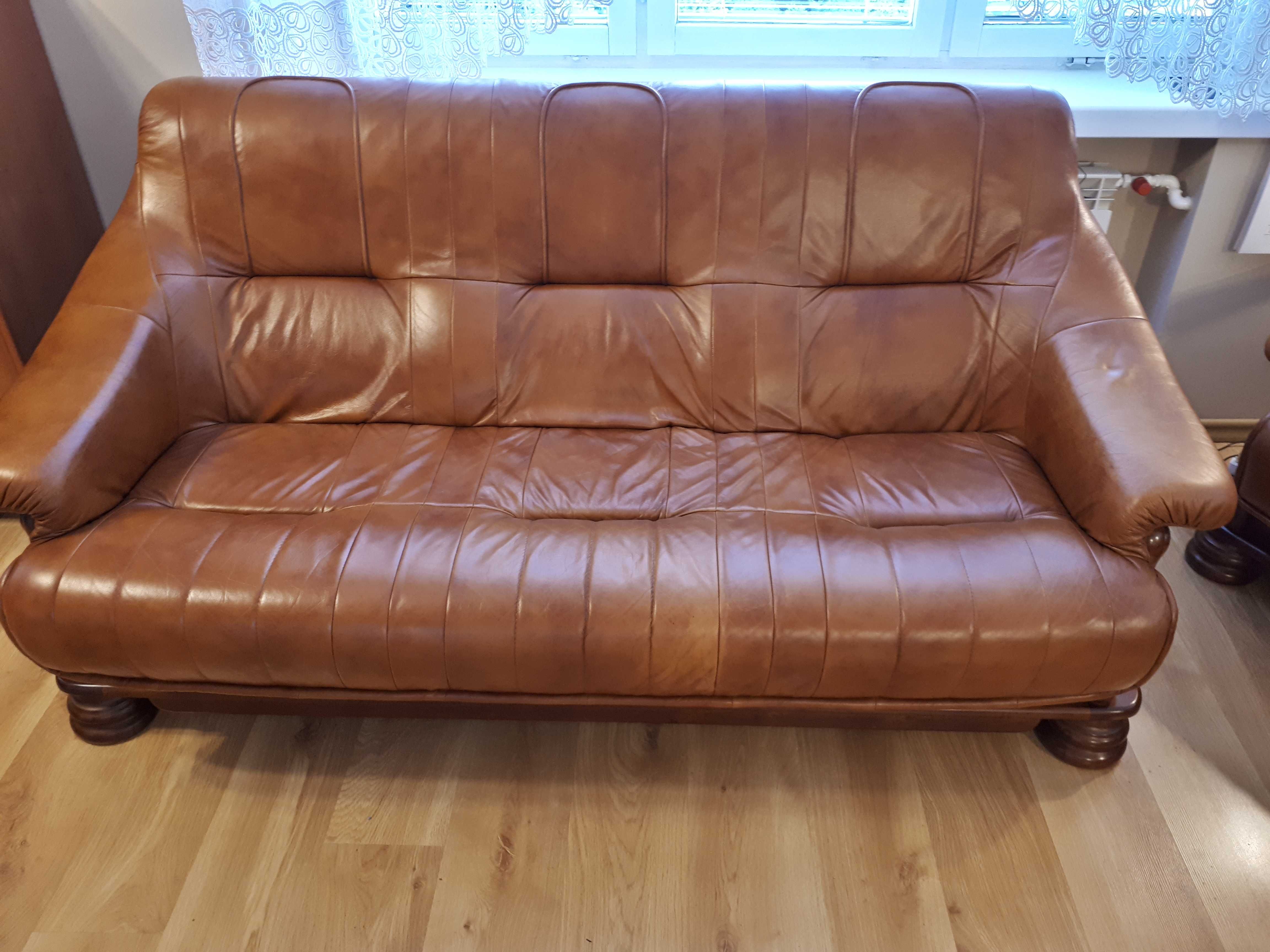 Komplet wypoczynkowy , skóra (sofa +2 fotele)