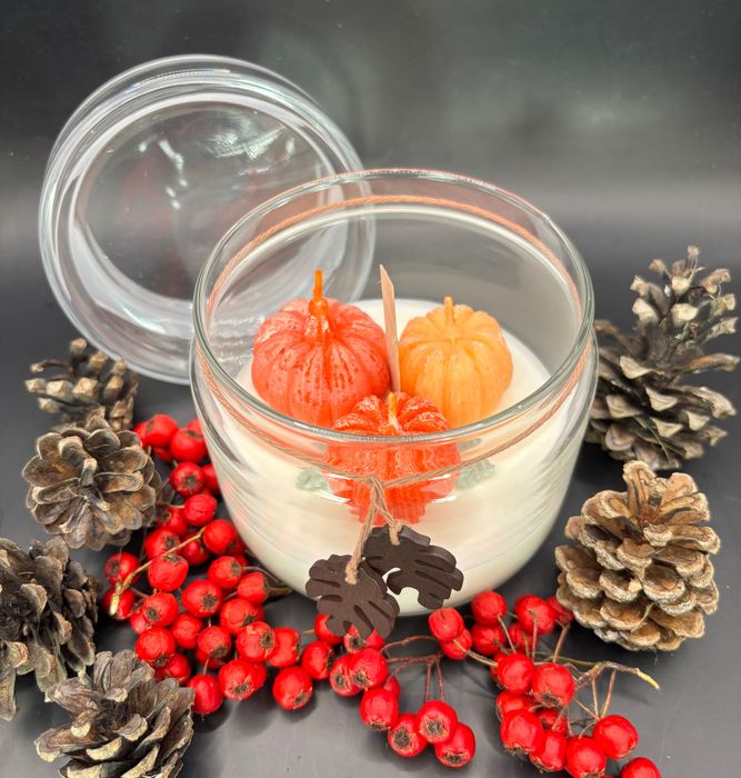 Jesienna świeca w szkle