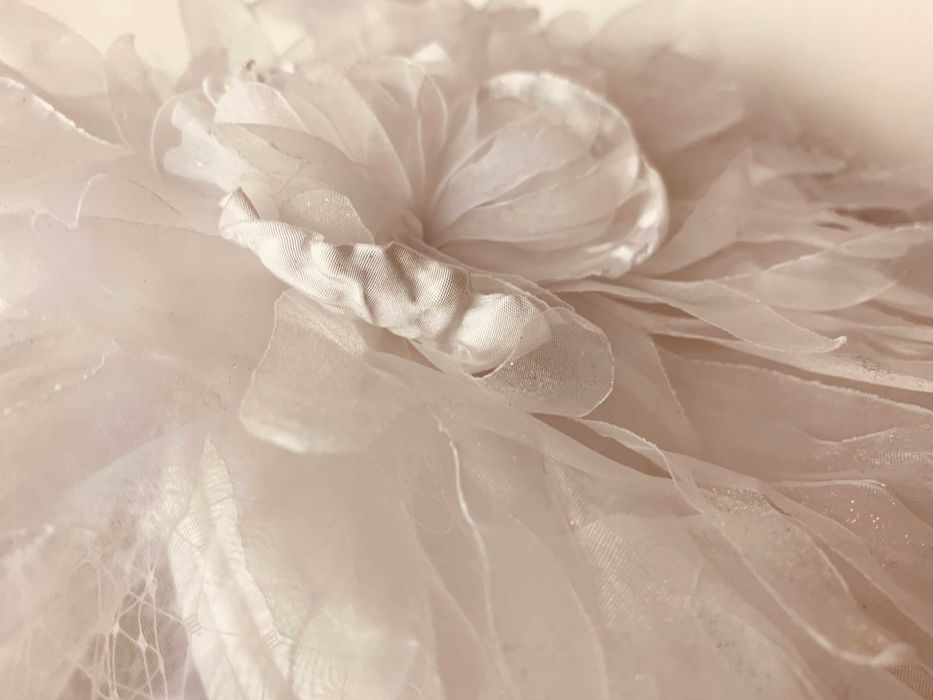 nowa Ozdoba Ślubna Toczek XXL Woalka Ponadczasowa ELEGANCJA Glamour
