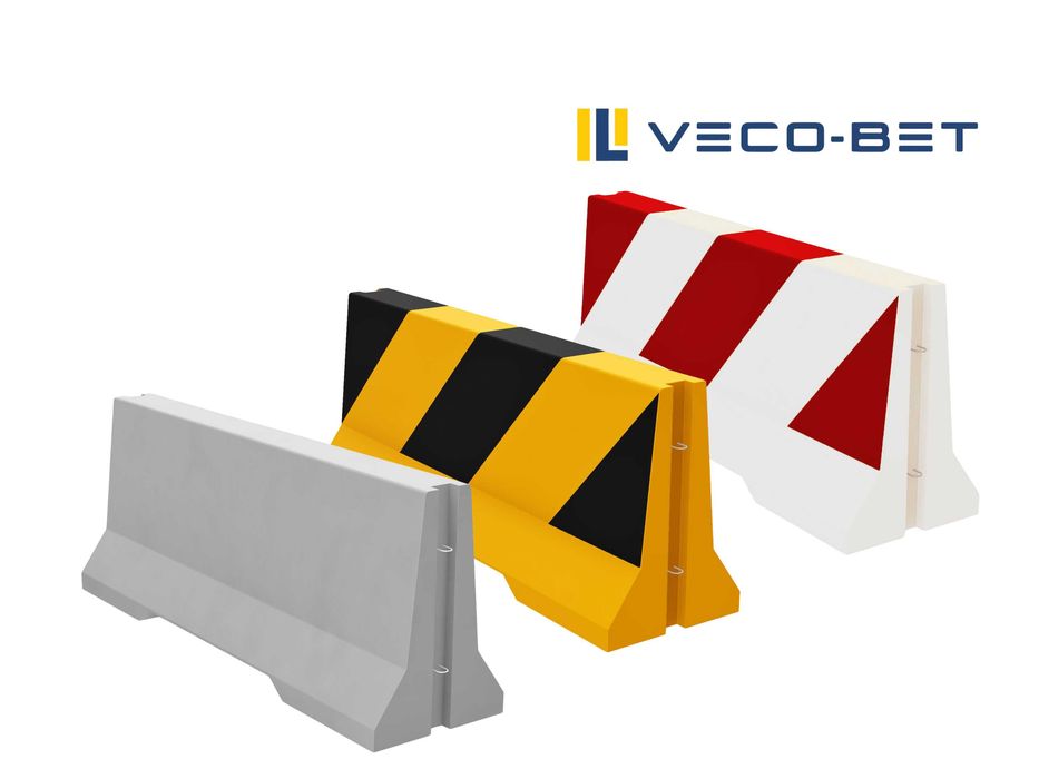 Betonowa zapora drogowa – bariera drogowa typu U14b, Jersey