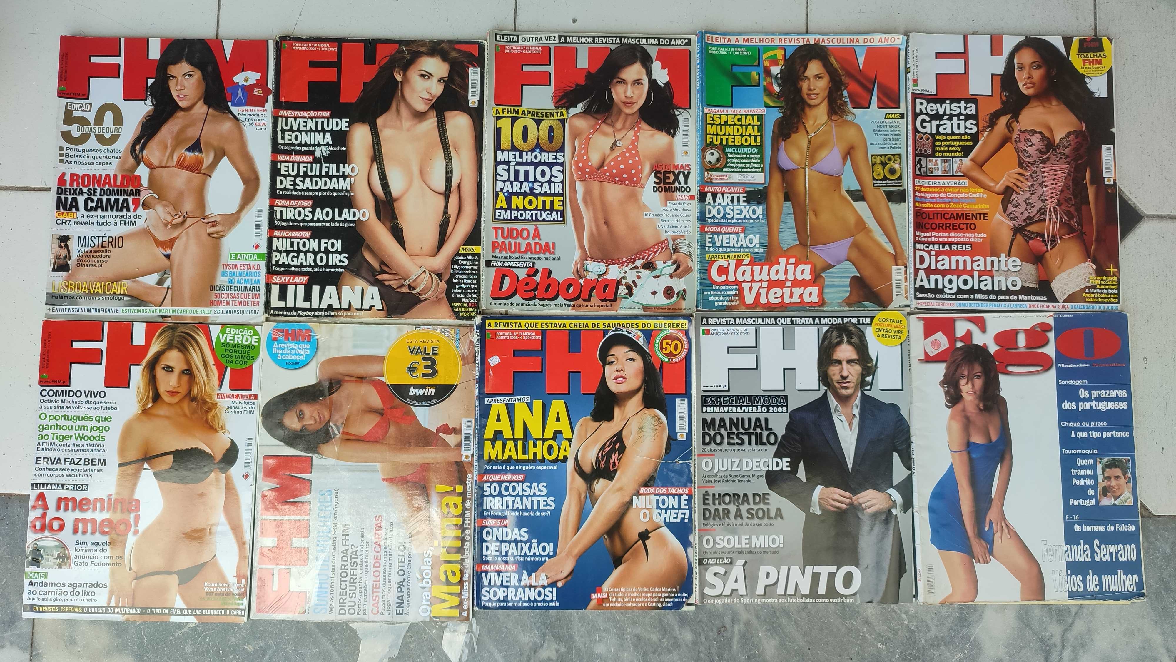 Lote 20 Revistas GQ, FHM e EGO