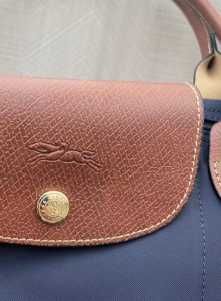 Torba na ramię Longchamp z granatowego płótna