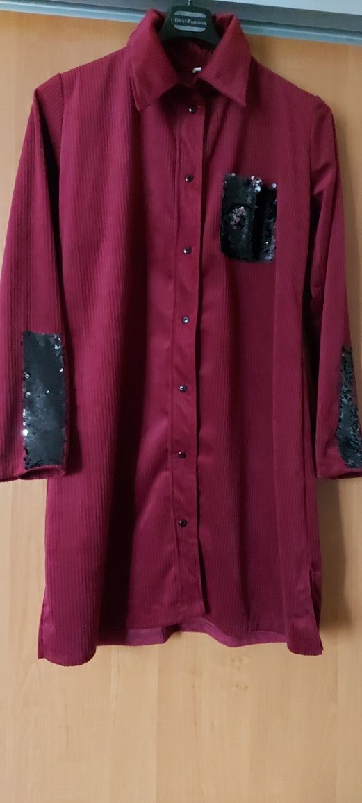 Бордова блуза-туніка