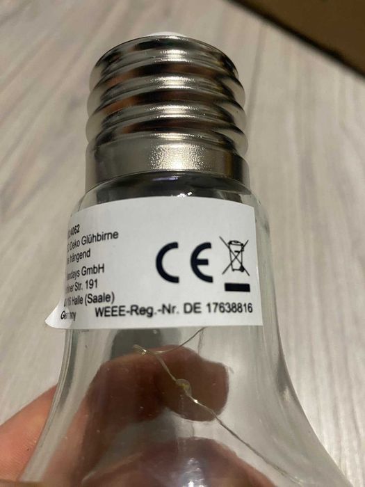 dekoracja LED na baterie, szklana lampa z łańcuchem świetlnym