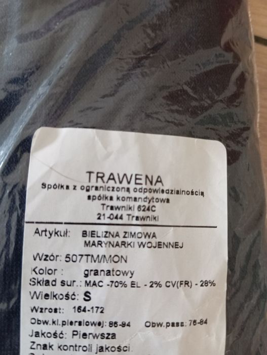 Bielizna zimowa MW 507TM/MON rozm S