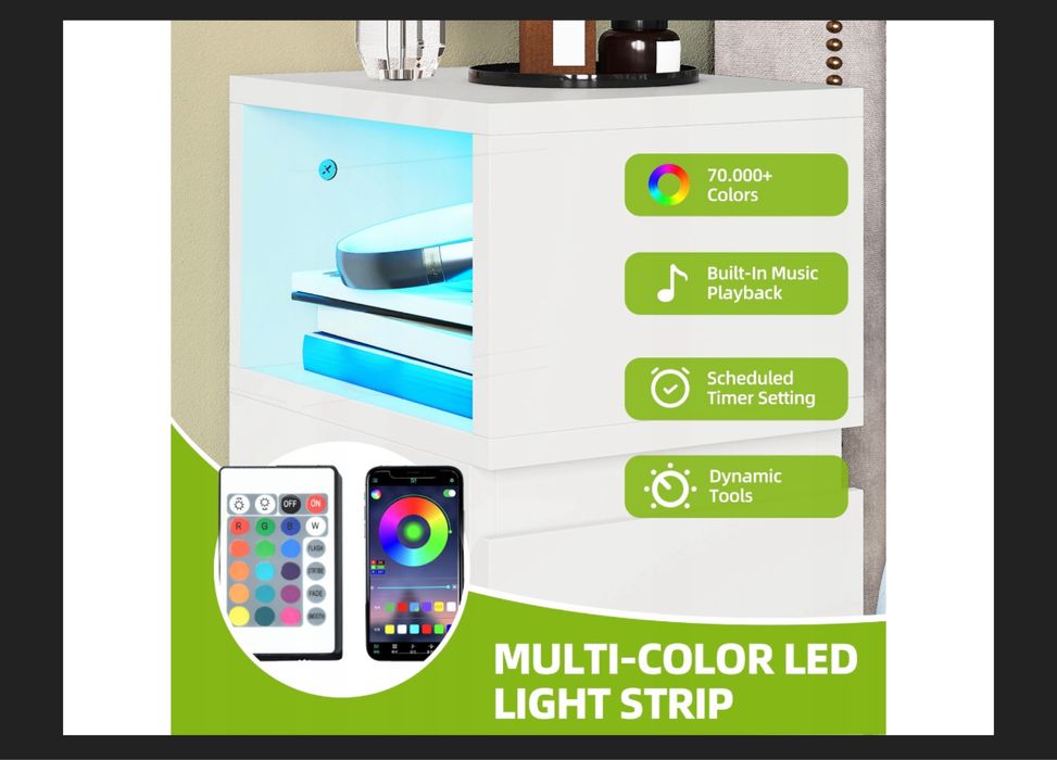 Dwie szafki nocne z ledami