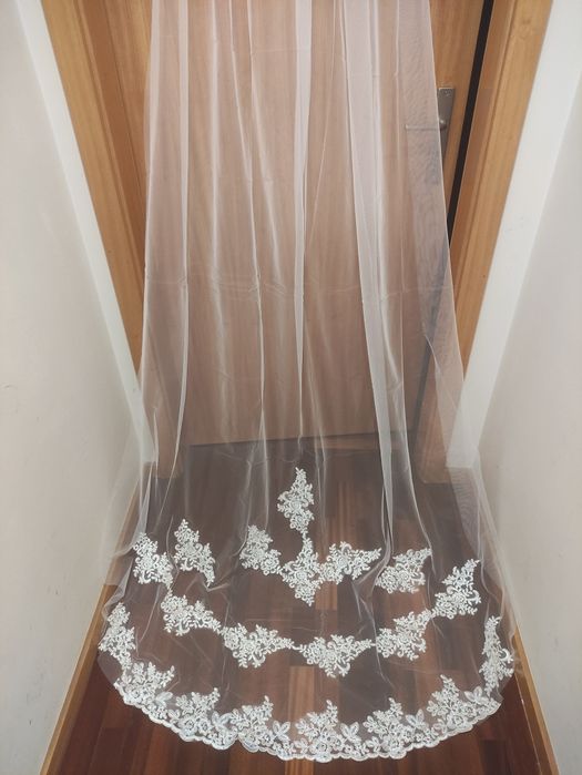 Véu Noiva Tule Renda 3M Pérola