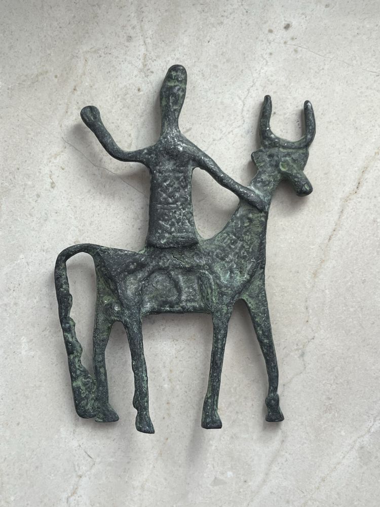 Etruski jeździec figurka mosiądz