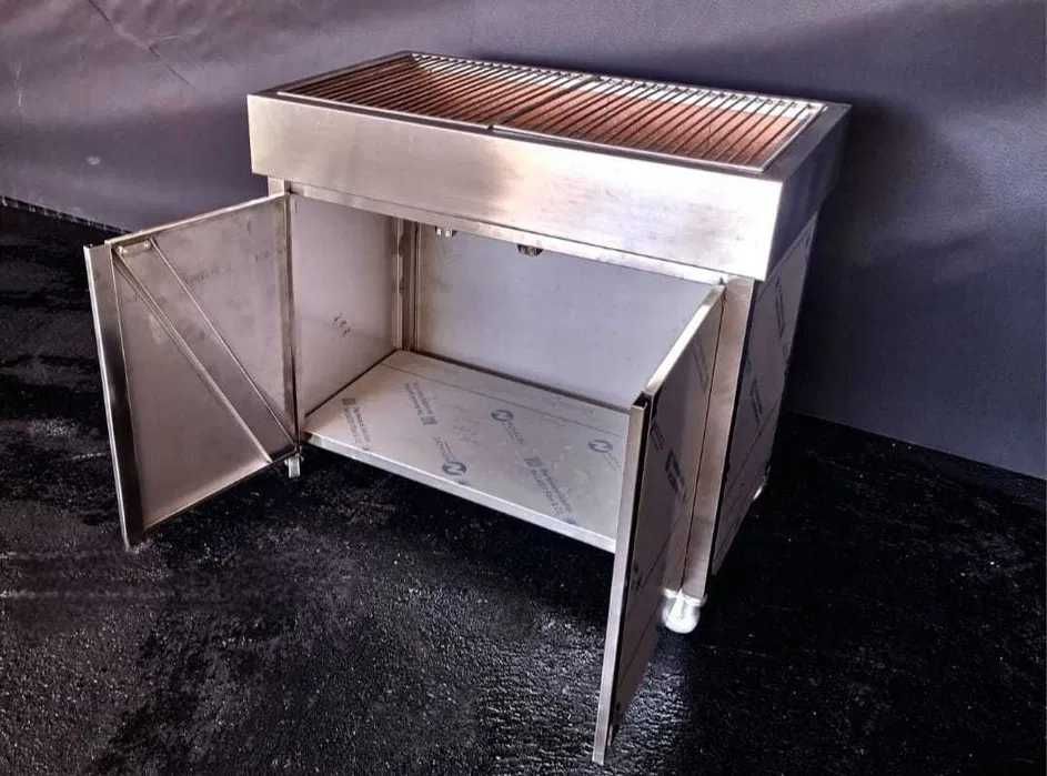 Churrasqueira a carvão em inox - NOVA