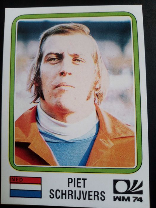 Cromo Panini World Cup Story de Piet Schrijvers no Mundial 74
