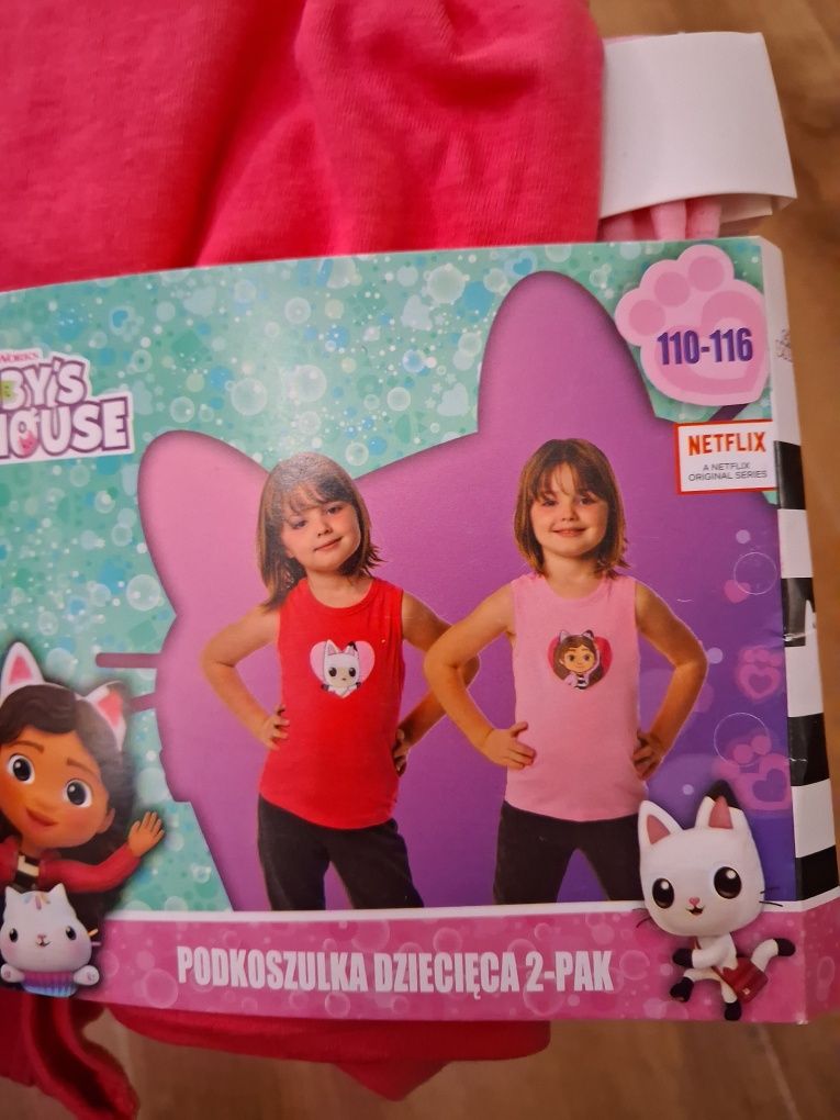 Dwie nowe podkoszulki Koci Domek Gabi 110-116cm