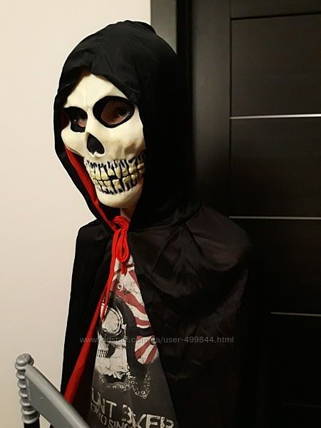 Плащ с капюшоном двусторонний Мантия Накидка Косплей Карнавал Хэллоуин