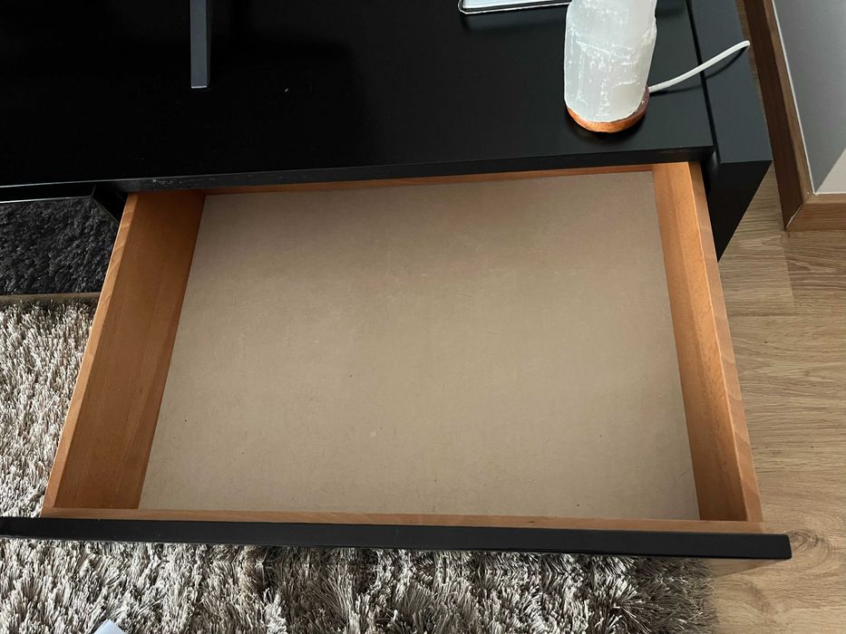 móvel de sala de madeira Wengue preto + 2 prateleiras