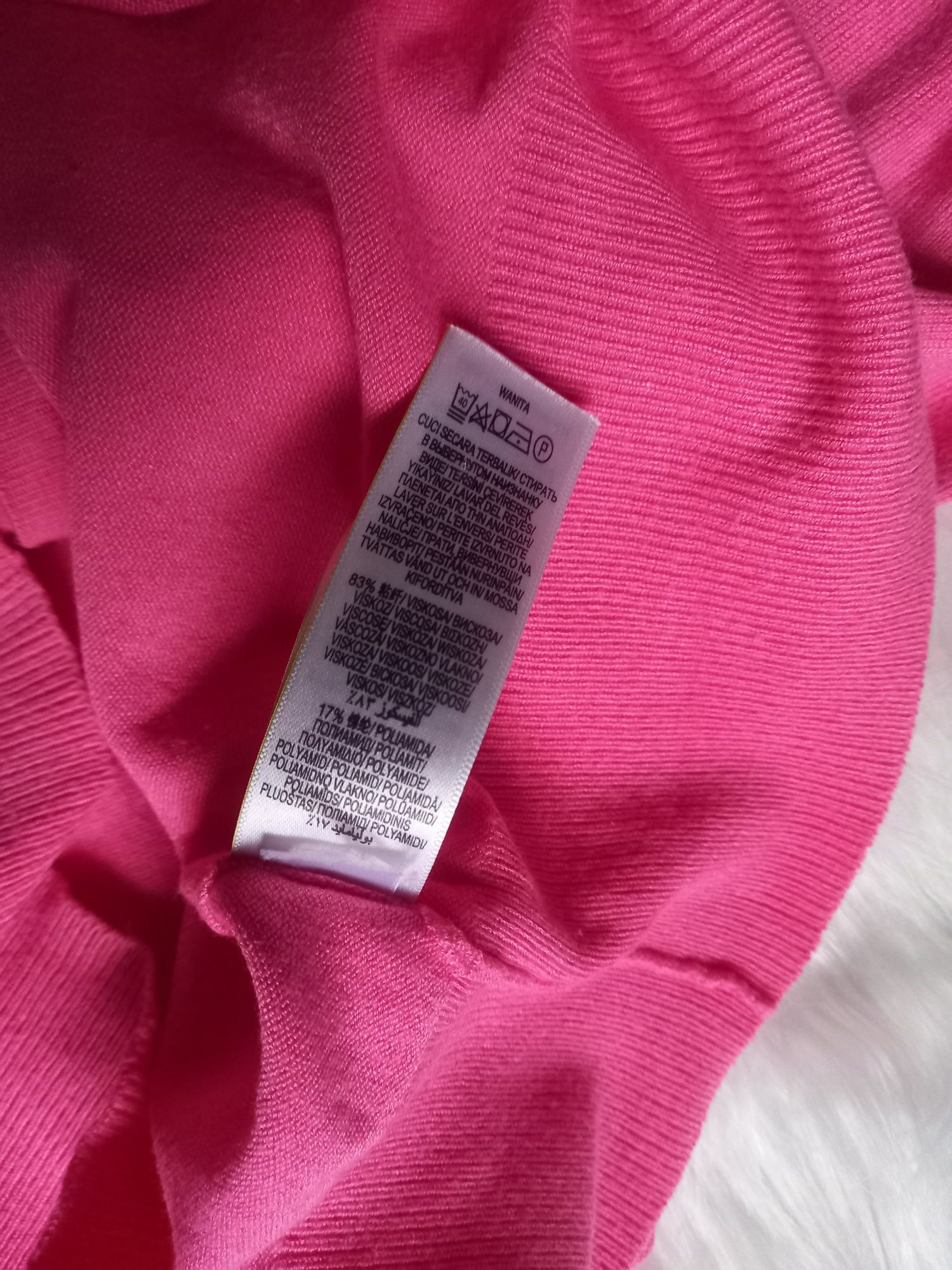 Sweter sweterek zapinany M&S Collection róż roz 42 XL Viscose