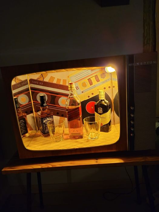 Barek na alkohol z telewizora. PRL. Retro. Vintage. Loft. Prezent. TV