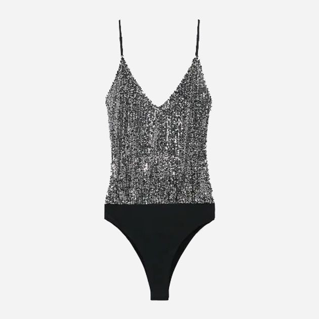 Боди zara нарядное боди в пайетках блестящее боди на бретельках боді