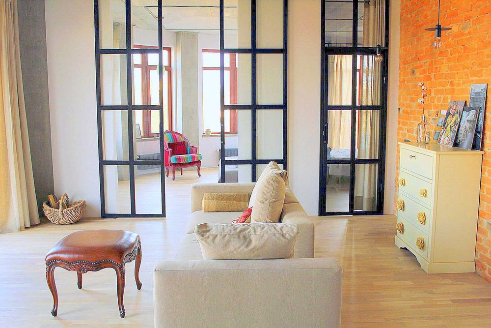 двуспальная квартира в стиле ЛОФТ, Гефест