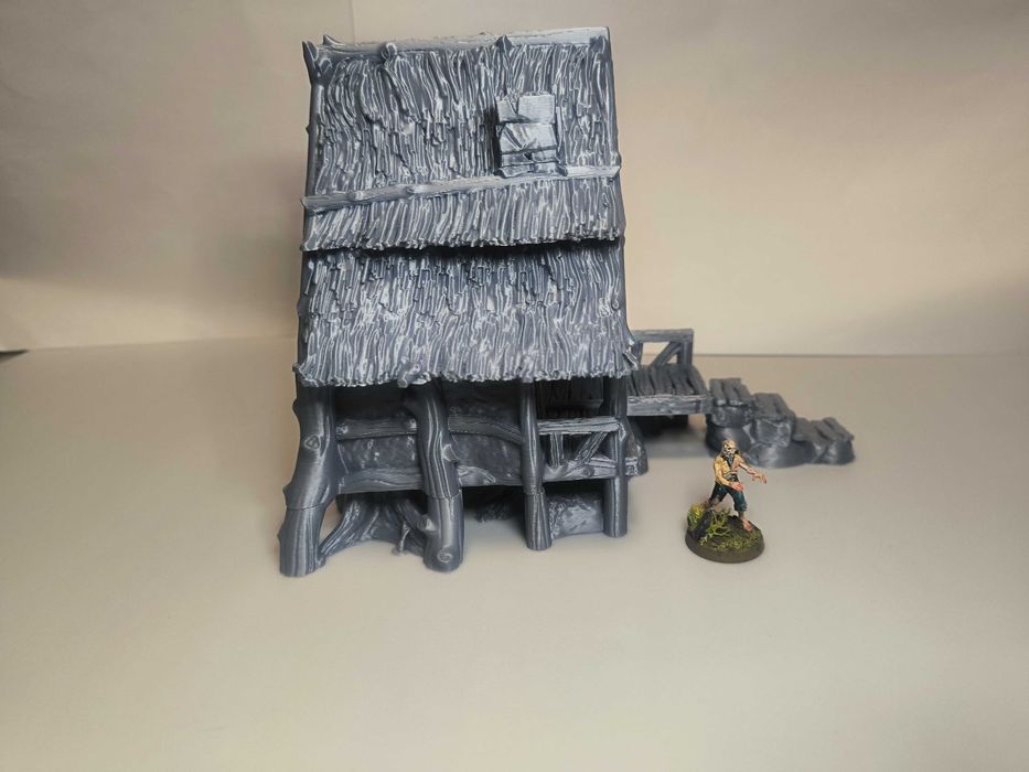 Domek bagienny niziołków 3(Halfling swamp house) makieta diorama D&D