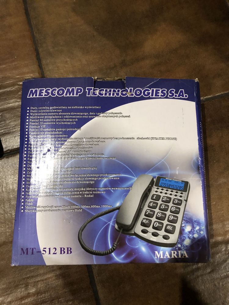 Telefon stacjonarny dla starszych osób MESCOP MT-512 Maria