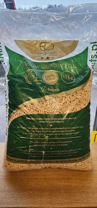 Pellet sosnowy 6mm certyfikat DINplus DrewKom Poznań i okolice