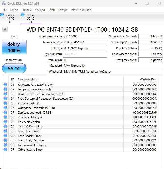 Dysk SSD WD PC SN740 NVMe 1TB (1024GB) - Steam Deck, Asus Rog Ally