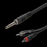 Kabel audio Jack 6.3mm stereo / 2 x RCA 1m Roxtone RAYC110L1
