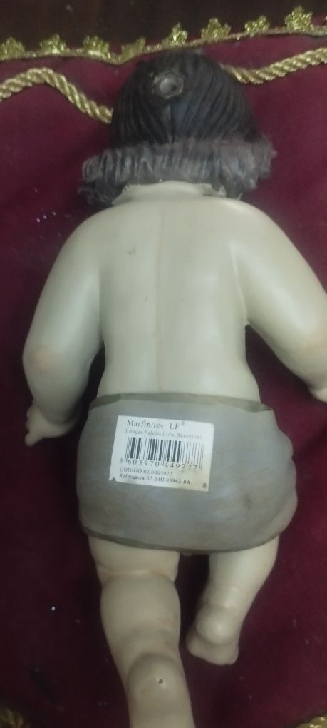 Menino Jesus em marfinite mais almofada em veludo