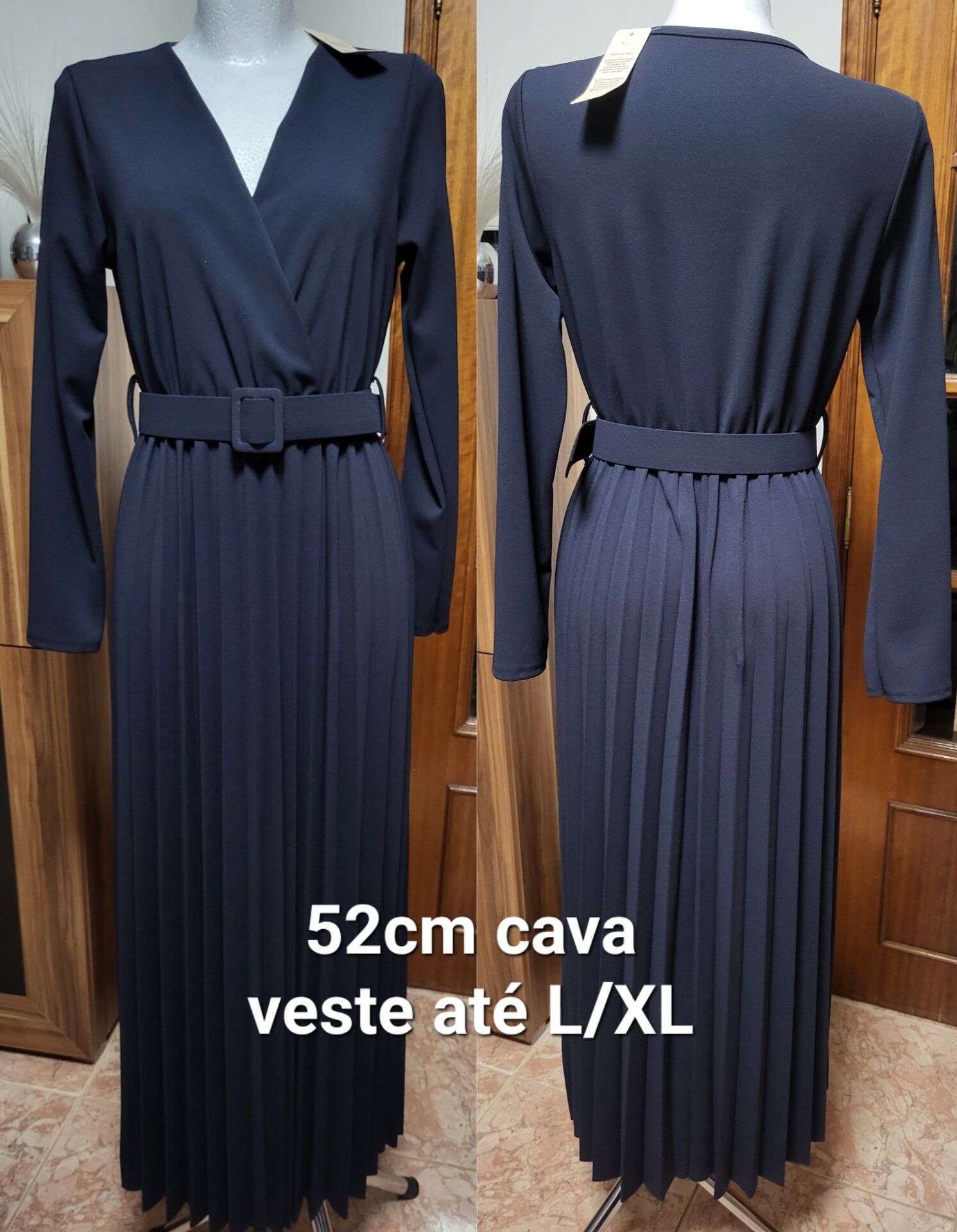 Vestido em malha c/cinto tam único veste do S ao L/XL NOVO