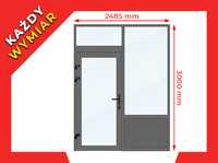 Drzwi Wejściowe NA WYMIAR Okno Witryna Aluminiowa 2485 x 3000 mm