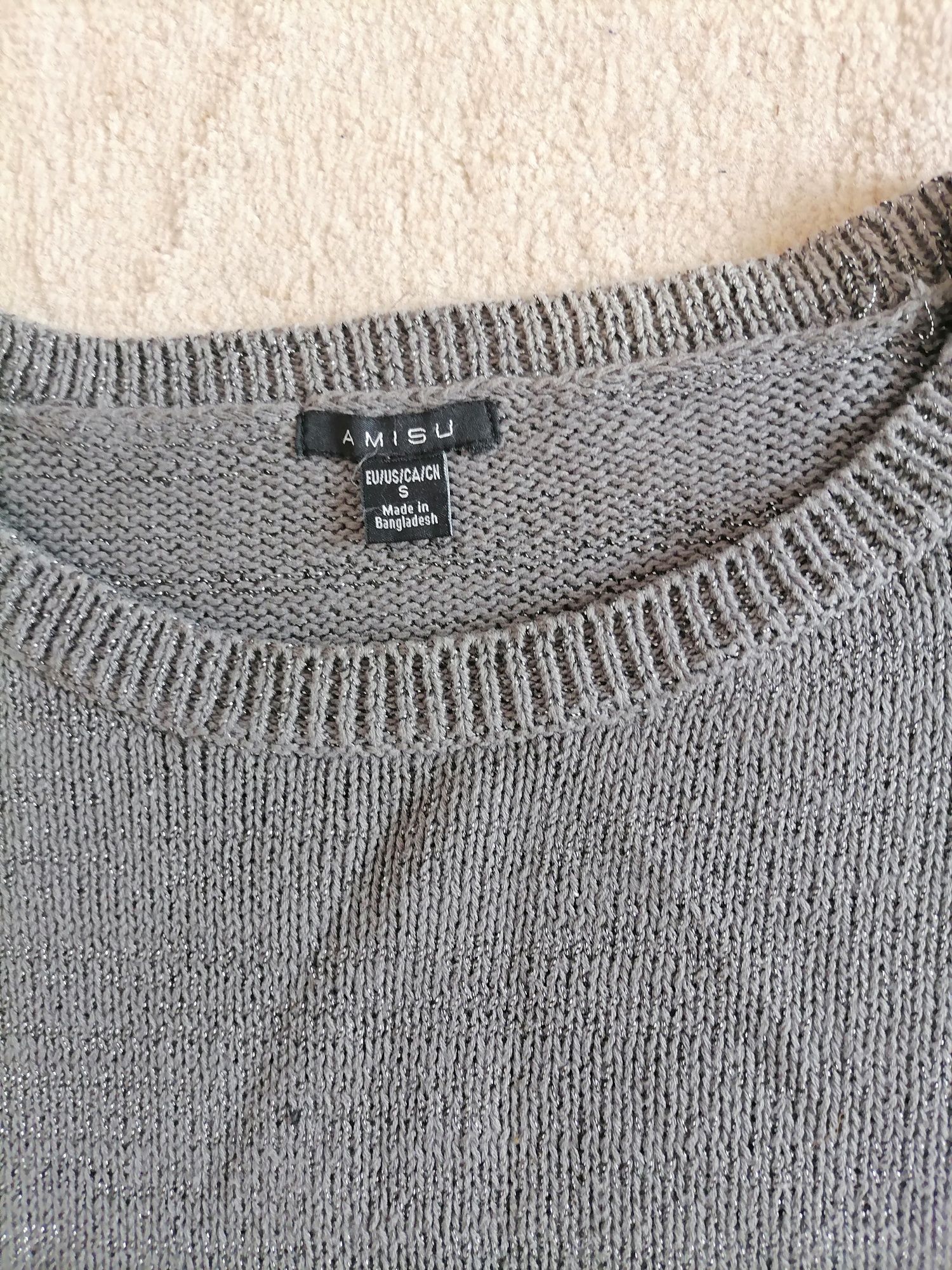 Szary sweterek Amisu krótki - S-ka