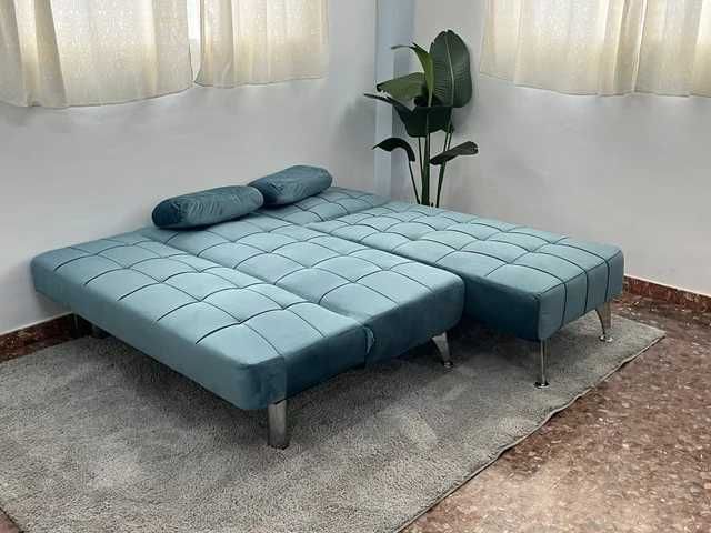 Novo sofá-cama azul - envio grátis