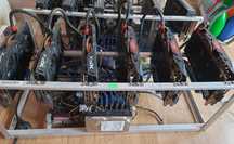 Майнинг ферма 6 видеокарт Radeon RX 470 Sapphire,  PowerColor 4Gb