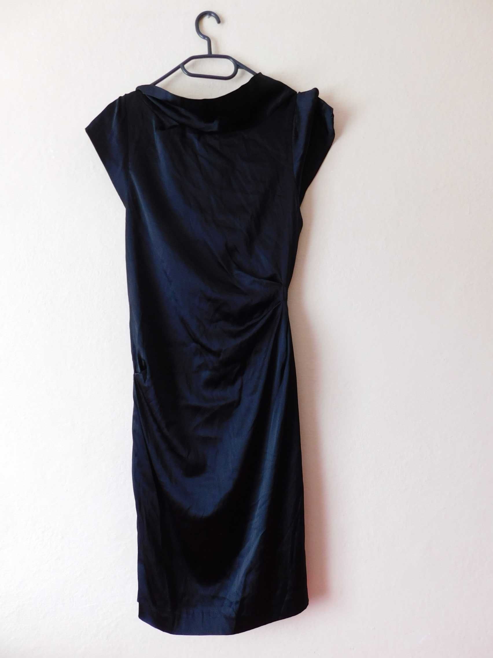 Yoana Barasch sukienka midi czarna kolor jedwab 36 38