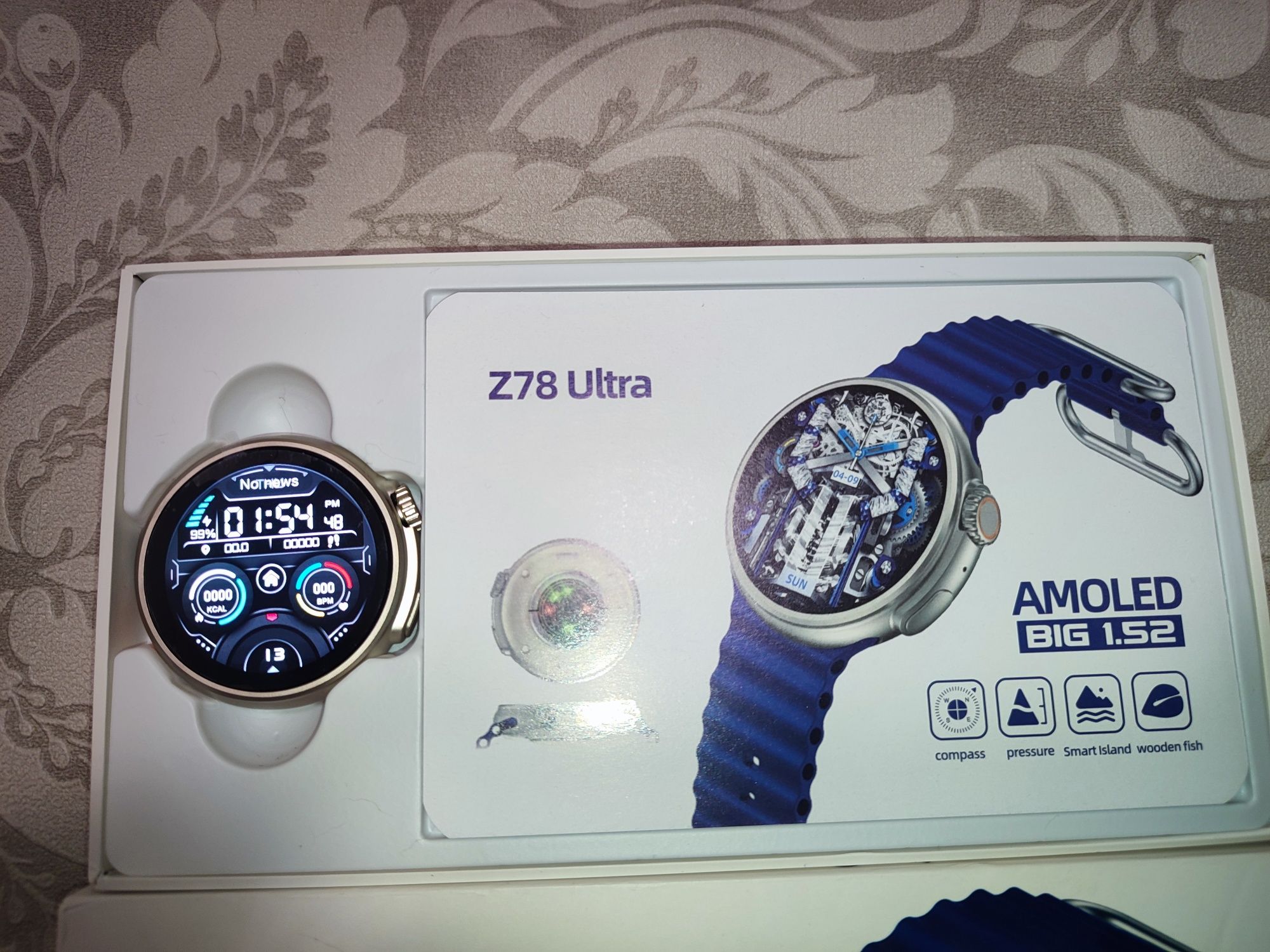 Смарт часы с компасом Z78 ultra , давление, пульс, ДПС, высота