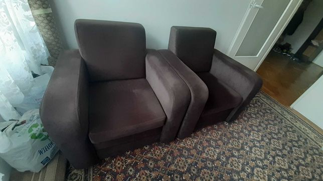 Fotele dwa nowe ciemny brąz