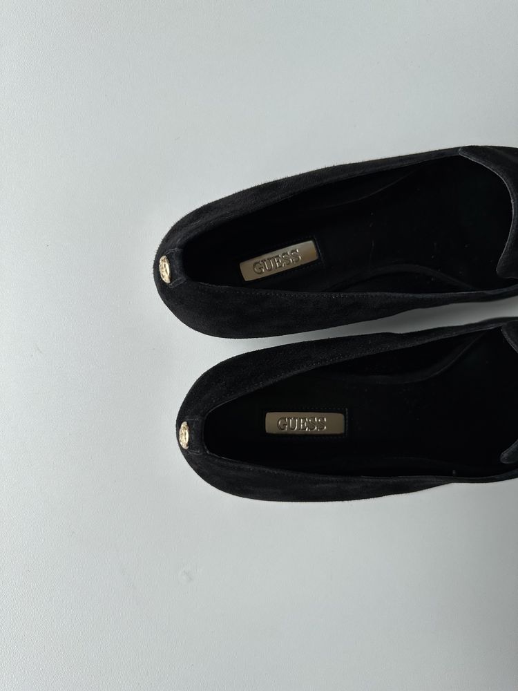 GUESS оригінал. Жіночі балетки лофери туфлі чорні замшеві 40 9 US